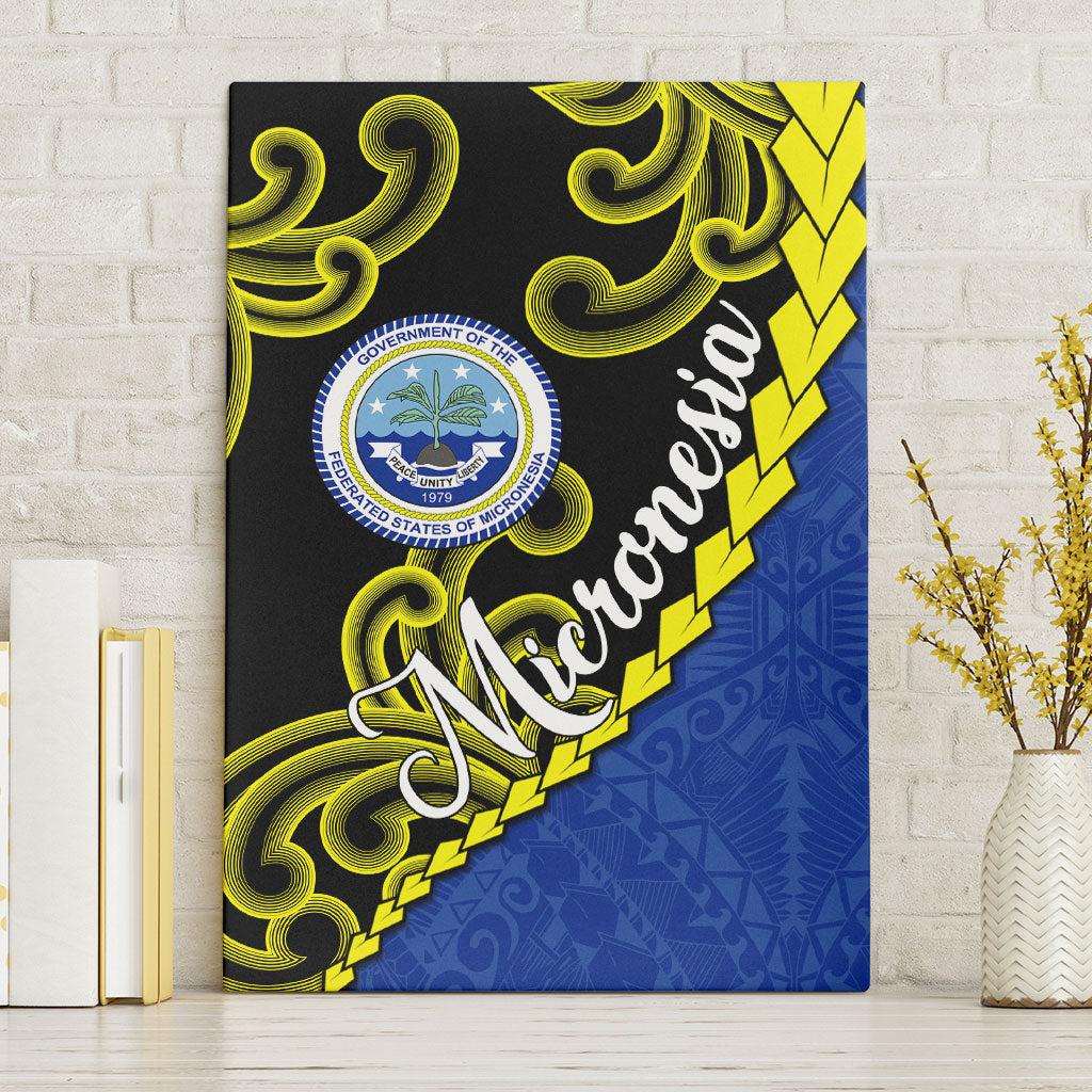 Federated States Of Micronesia FSM Canvas Wall Art Pacific Islander Tribal Swirl Geometric Pattern