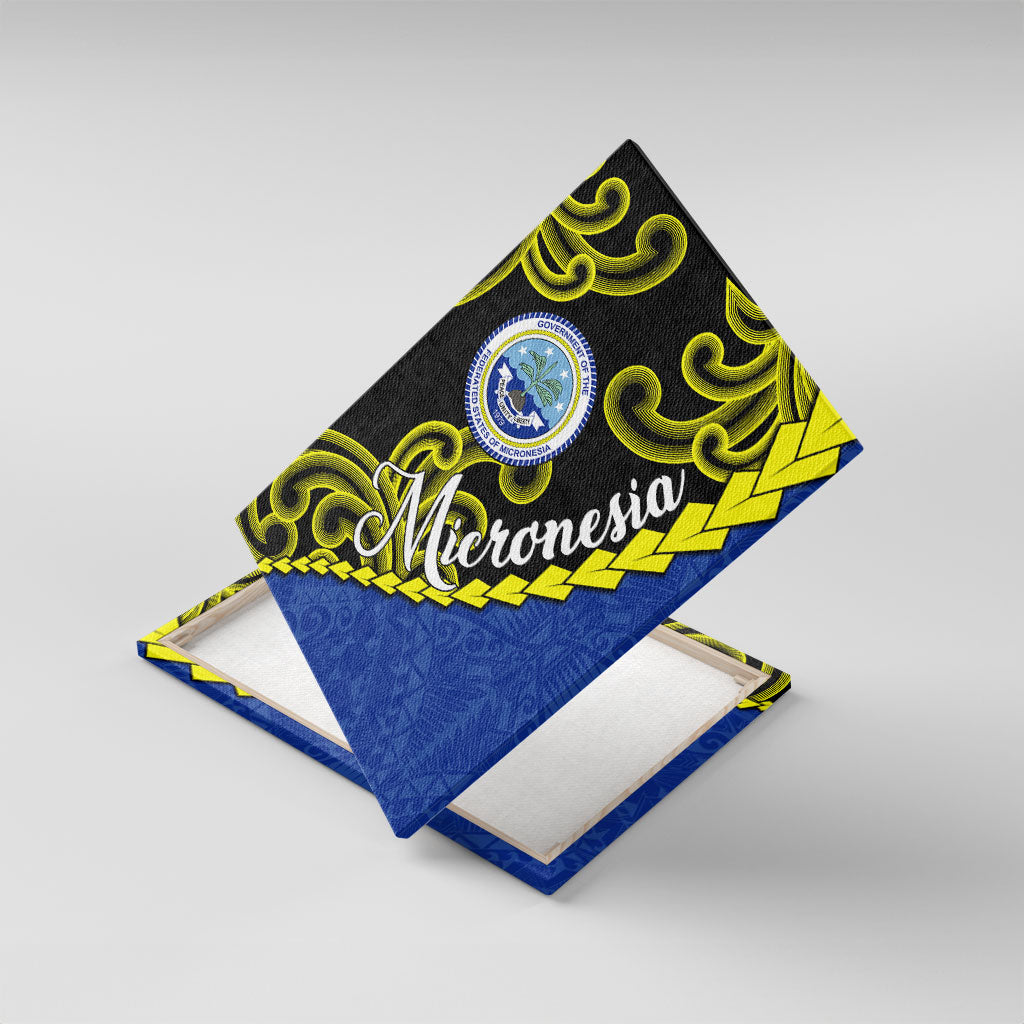 Federated States Of Micronesia FSM Canvas Wall Art Pacific Islander Tribal Swirl Geometric Pattern