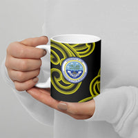 Federated States Of Micronesia FSM Ceramic Mug Pacific Islander Tribal Swirl Geometric Pattern