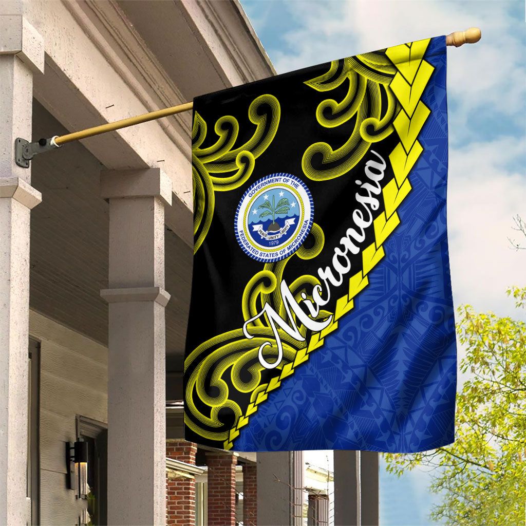 Federated States Of Micronesia FSM Garden Flag Pacific Islander Tribal Swirl Geometric Pattern