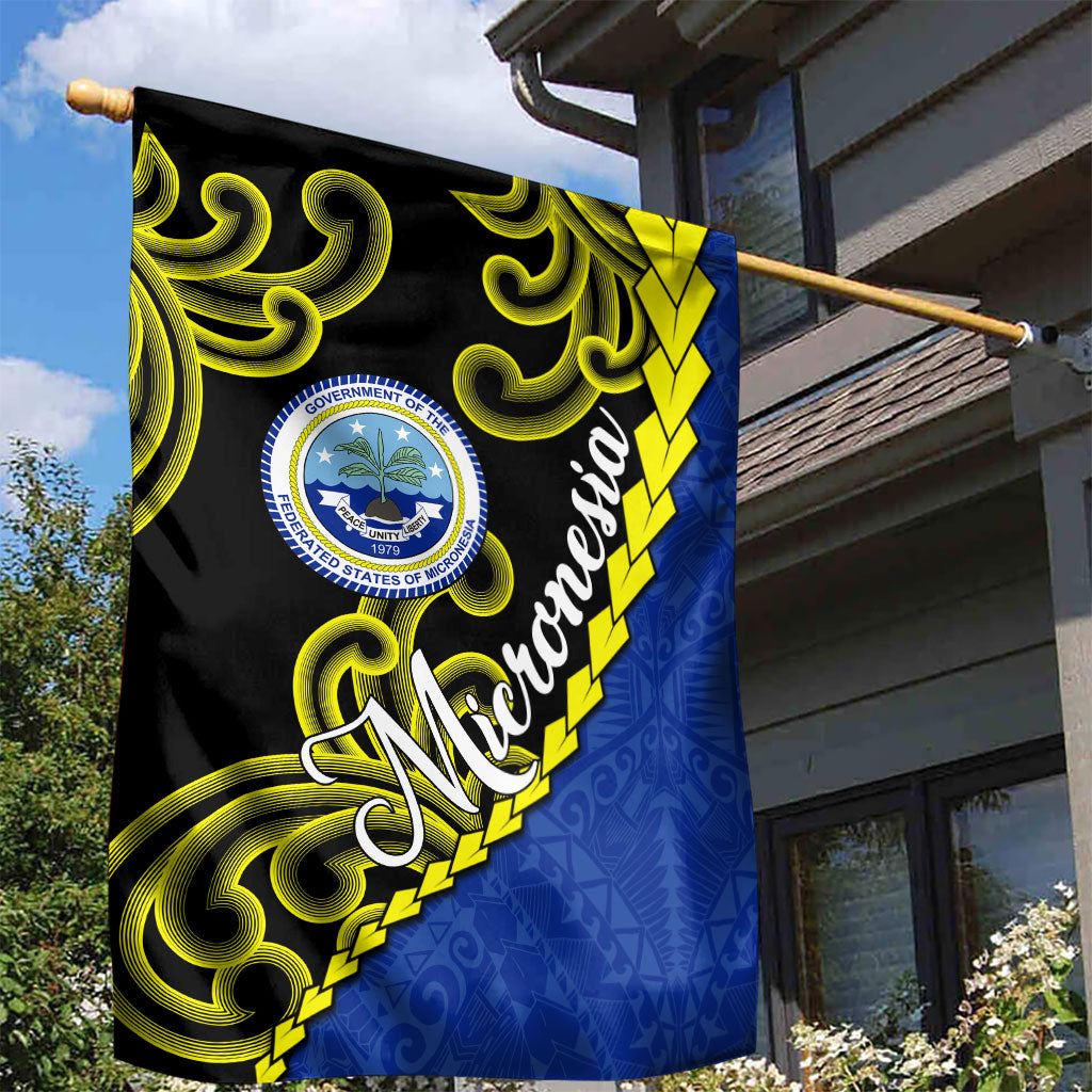 Federated States Of Micronesia FSM Garden Flag Pacific Islander Tribal Swirl Geometric Pattern