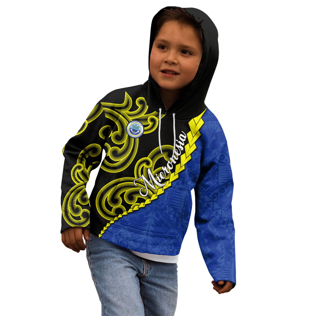 Federated States Of Micronesia FSM Kid Hoodie Pacific Islander Tribal Swirl Geometric Pattern