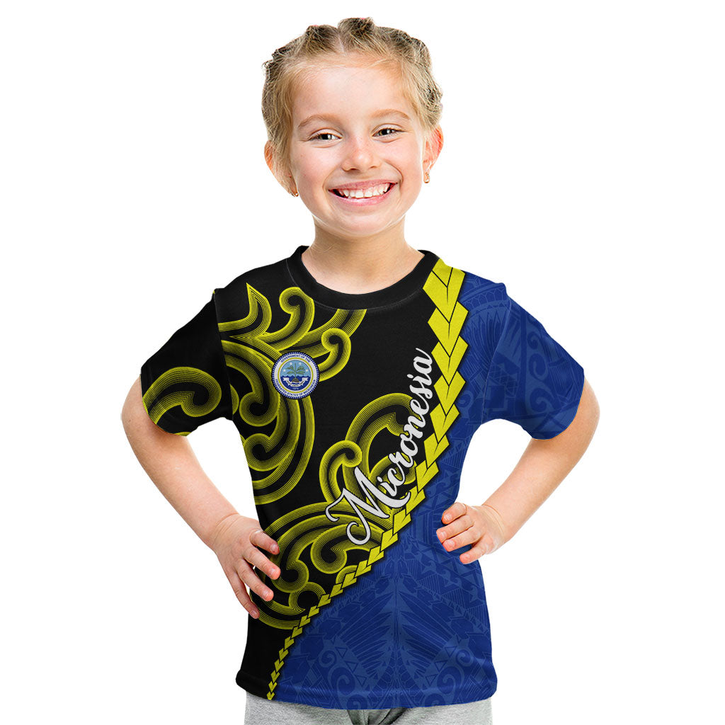 Federated States Of Micronesia FSM Kid T Shirt Pacific Islander Tribal Swirl Geometric Pattern