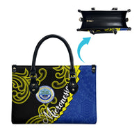 Federated States Of Micronesia FSM Leather Bag Pacific Islander Tribal Swirl Geometric Pattern