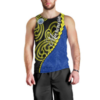 Federated States Of Micronesia FSM Men Tank Top Pacific Islander Tribal Swirl Geometric Pattern