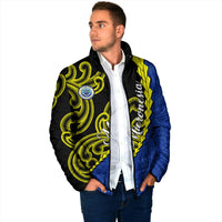 Federated States Of Micronesia FSM Padded Jacket Pacific Islander Tribal Swirl Geometric Pattern