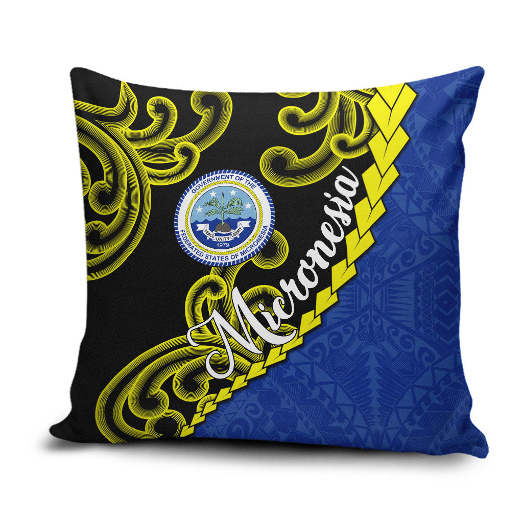 Federated States Of Micronesia FSM Pillow Cover Pacific Islander Tribal Swirl Geometric Pattern