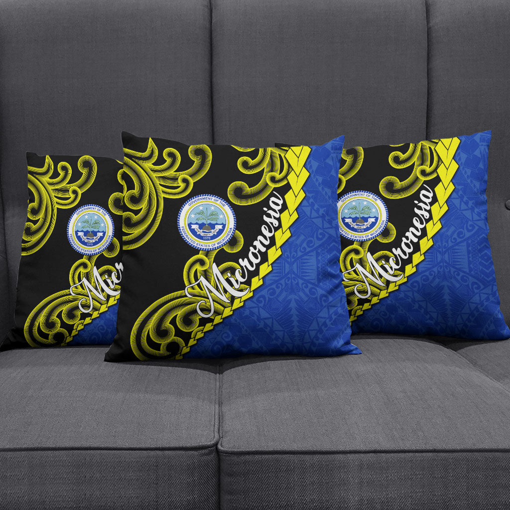 Federated States Of Micronesia FSM Pillow Cover Pacific Islander Tribal Swirl Geometric Pattern