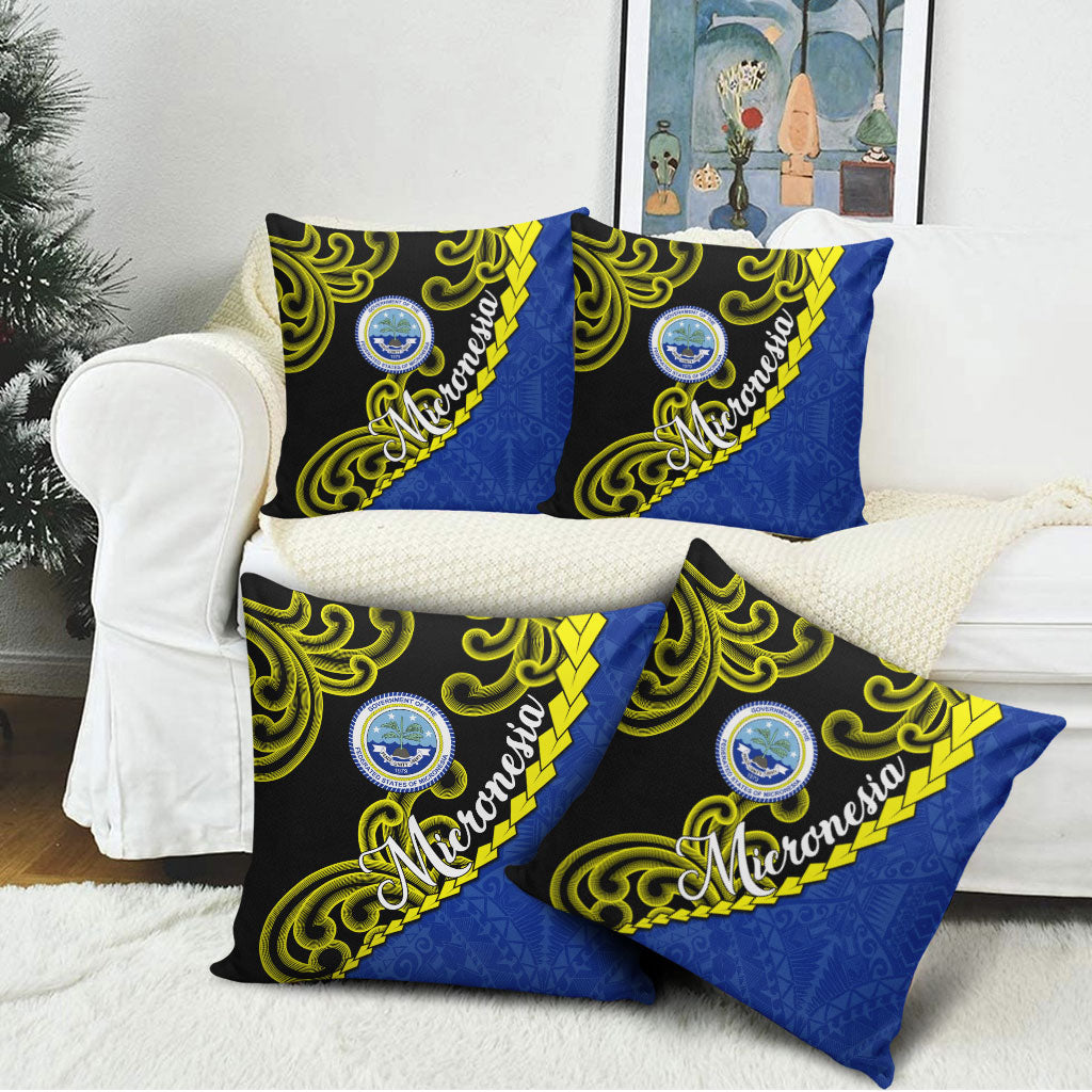 Federated States Of Micronesia FSM Pillow Cover Pacific Islander Tribal Swirl Geometric Pattern