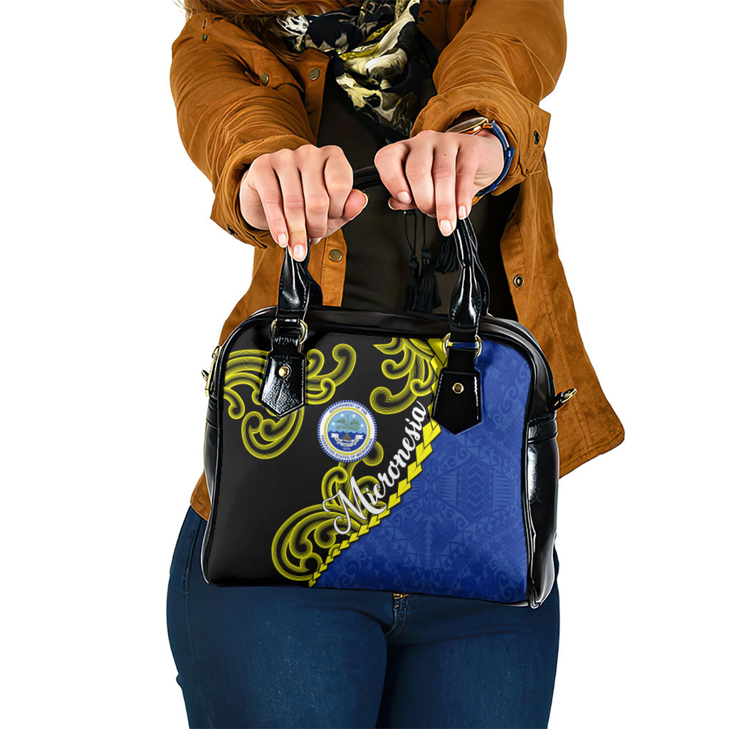 Federated States Of Micronesia FSM Shoulder Handbag Pacific Islander Tribal Swirl Geometric Pattern