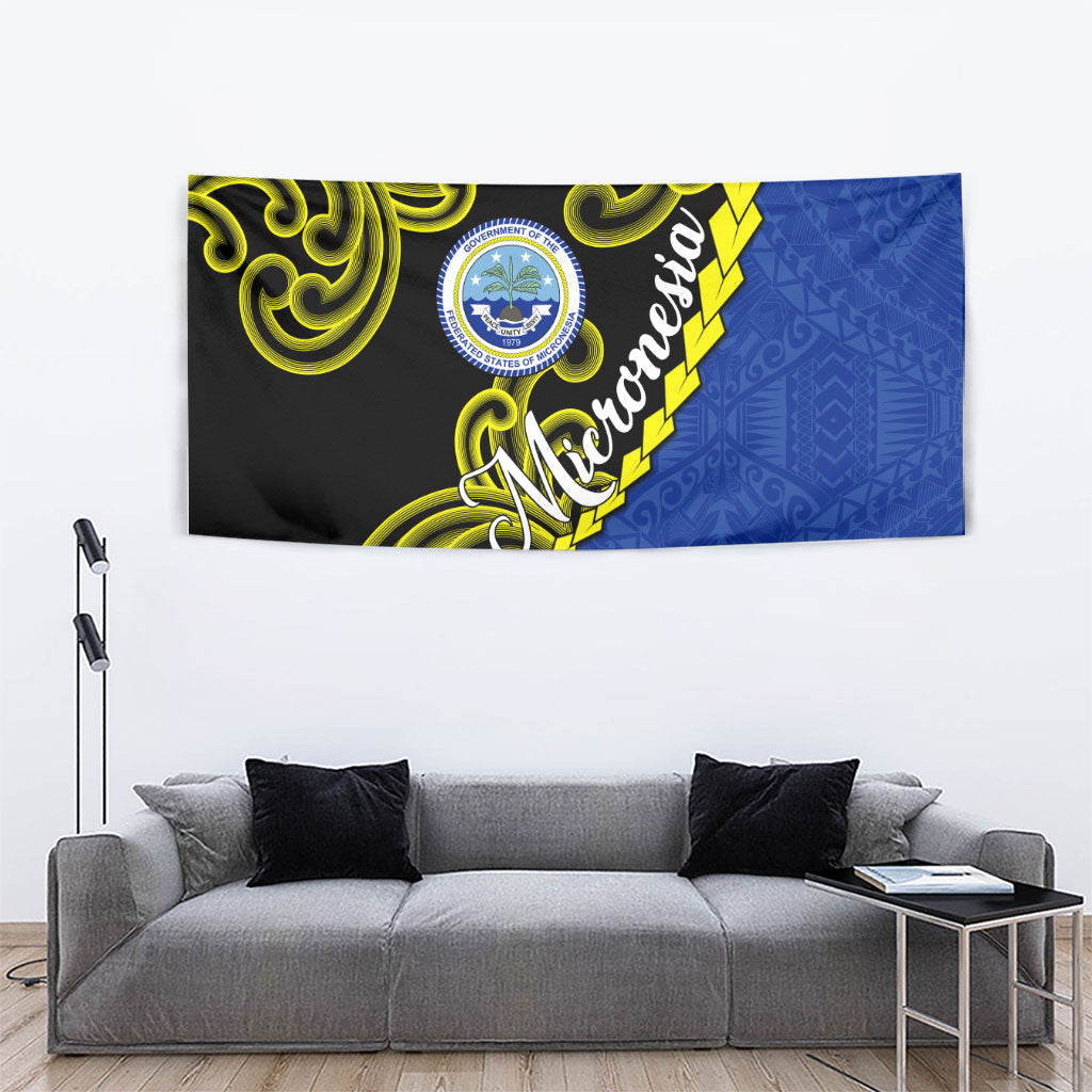 Federated States Of Micronesia FSM Tapestry Pacific Islander Tribal Swirl Geometric Pattern