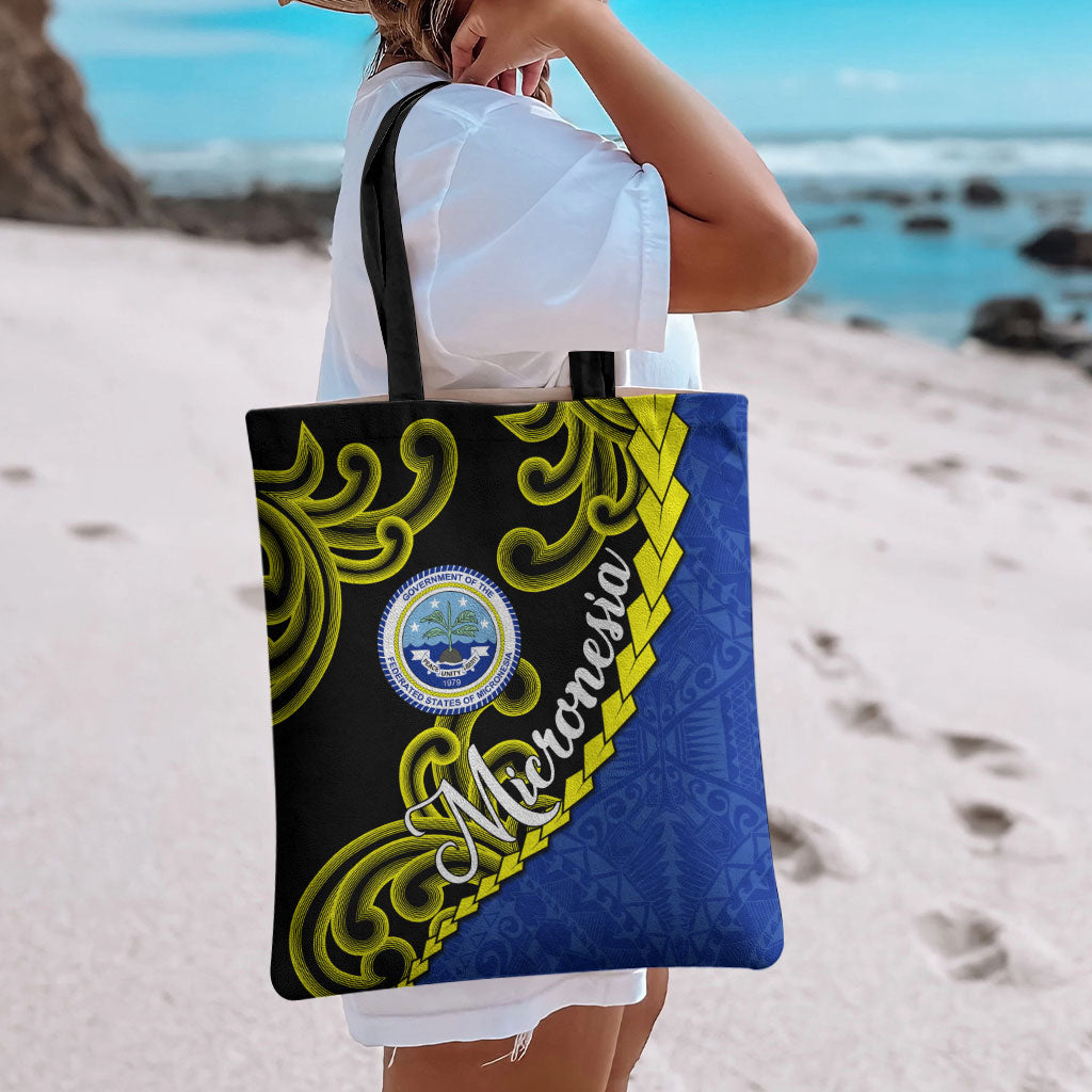 Federated States Of Micronesia FSM Tote Bag Pacific Islander Tribal Swirl Geometric Pattern