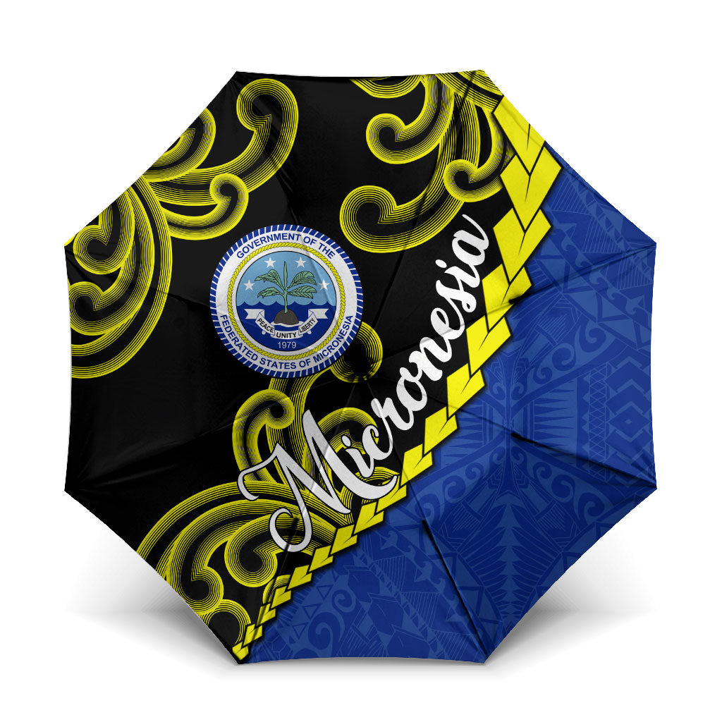 Federated States Of Micronesia FSM Umbrella Pacific Islander Tribal Swirl Geometric Pattern
