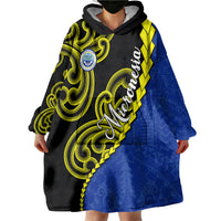 Federated States Of Micronesia FSM Wearable Blanket Hoodie Pacific Islander Tribal Swirl Geometric Pattern