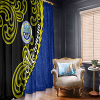 Federated States Of Micronesia FSM Window Curtain Pacific Islander Tribal Swirl Geometric Pattern