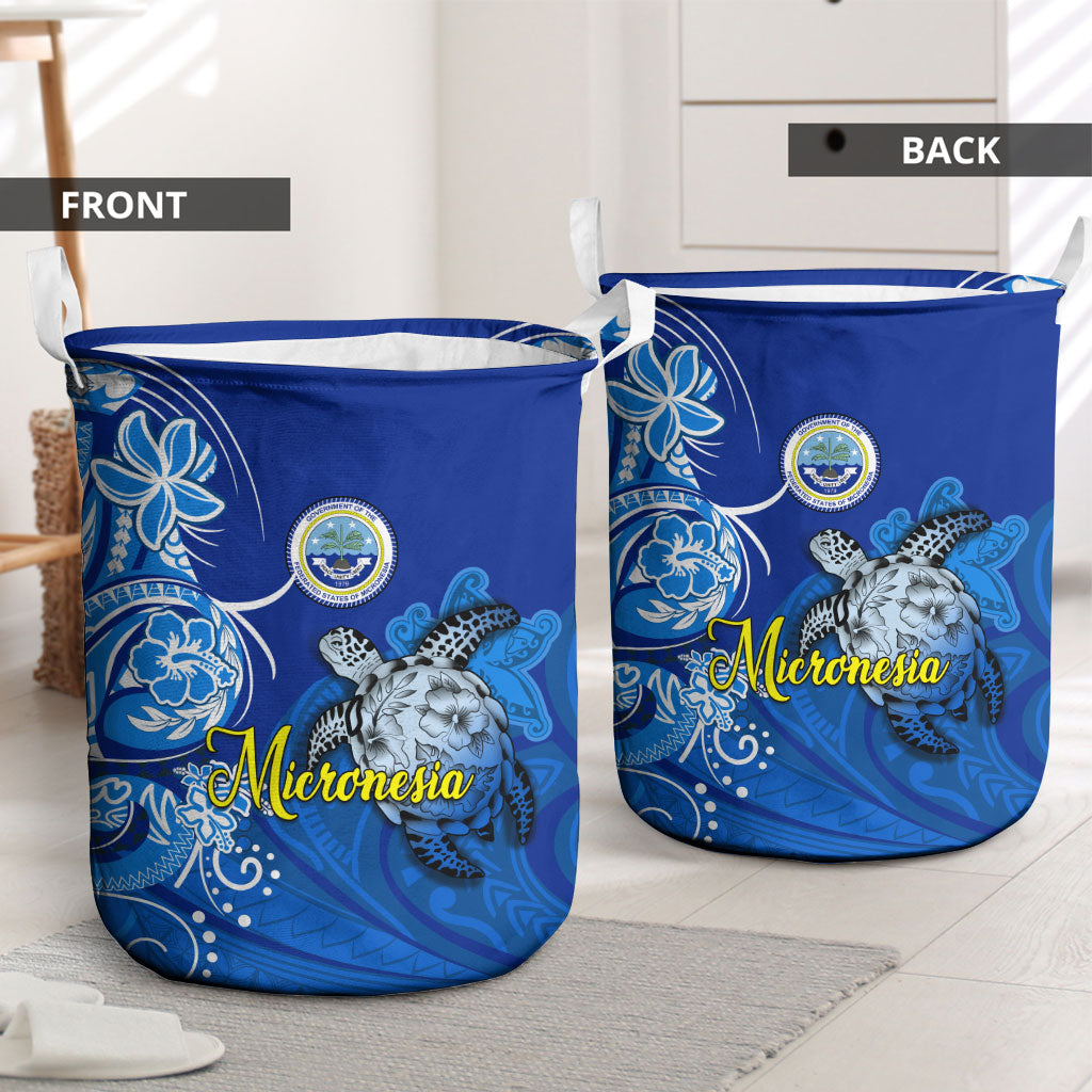 Micronesia Sea Turtle Laundry Basket Federated States Of Micronesia Tribal Floral Pattern