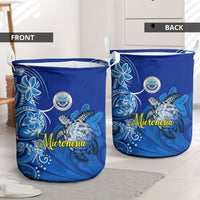 Micronesia Sea Turtle Laundry Basket Federated States Of Micronesia Tribal Floral Pattern