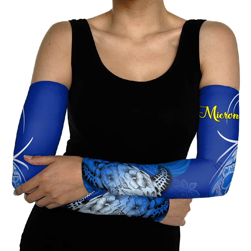 Micronesia Sea Turtle Arm Sleeves Federated States Of Micronesia Tribal Floral Pattern