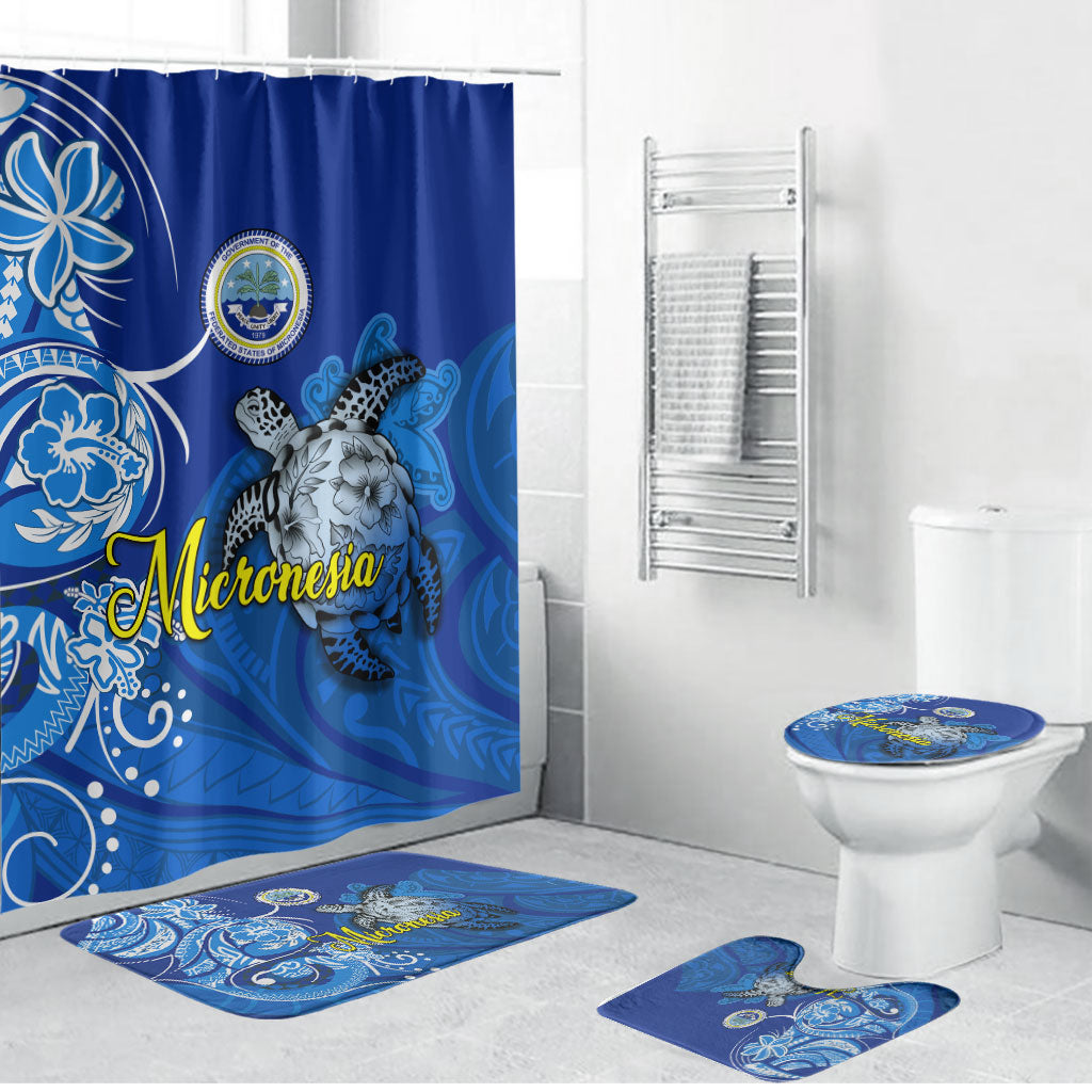 Micronesia Sea Turtle Bathroom Set Federated States Of Micronesia Tribal Floral Pattern