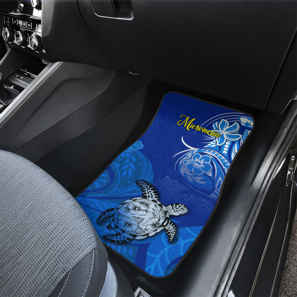 Micronesia Sea Turtle Car Mats Federated States Of Micronesia Tribal Floral Pattern