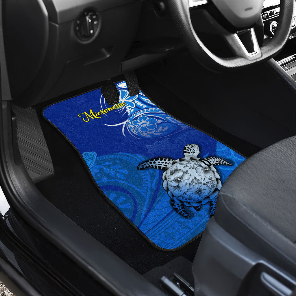 Micronesia Sea Turtle Car Mats Federated States Of Micronesia Tribal Floral Pattern