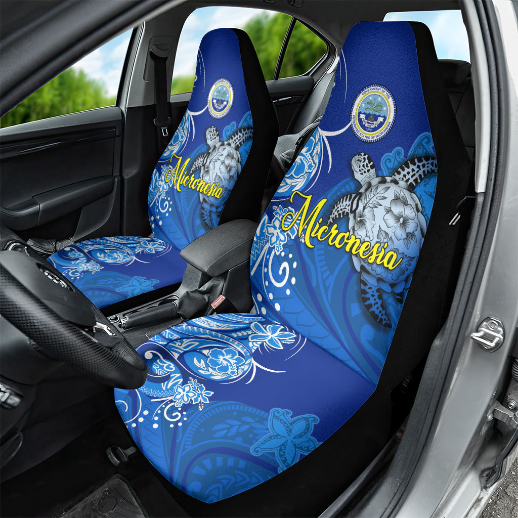 Micronesia Sea Turtle Car Seat Cover Federated States Of Micronesia Tribal Floral Pattern