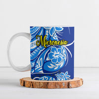 Micronesia Sea Turtle Ceramic Mug Federated States Of Micronesia Tribal Floral Pattern