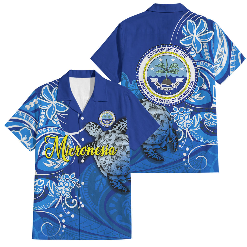 Micronesia Sea Turtle Family Matching Long Sleeve Bodycon Dress and Hawaiian Shirt Federated States Of Micronesia Tribal Floral Pattern