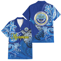 Micronesia Sea Turtle Family Matching Puletasi and Hawaiian Shirt Federated States Of Micronesia Tribal Floral Pattern