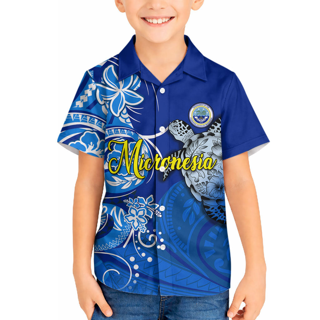 Micronesia Sea Turtle Hawaiian Shirt Federated States Of Micronesia Tribal Floral Pattern