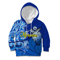 Micronesia Sea Turtle Kid Hoodie Federated States Of Micronesia Tribal Floral Pattern
