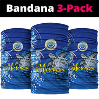 Micronesia Sea Turtle Neck Gaiter Federated States Of Micronesia Tribal Floral Pattern