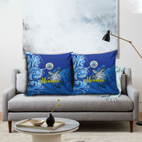 Micronesia Sea Turtle Pillow Cover Federated States Of Micronesia Tribal Floral Pattern