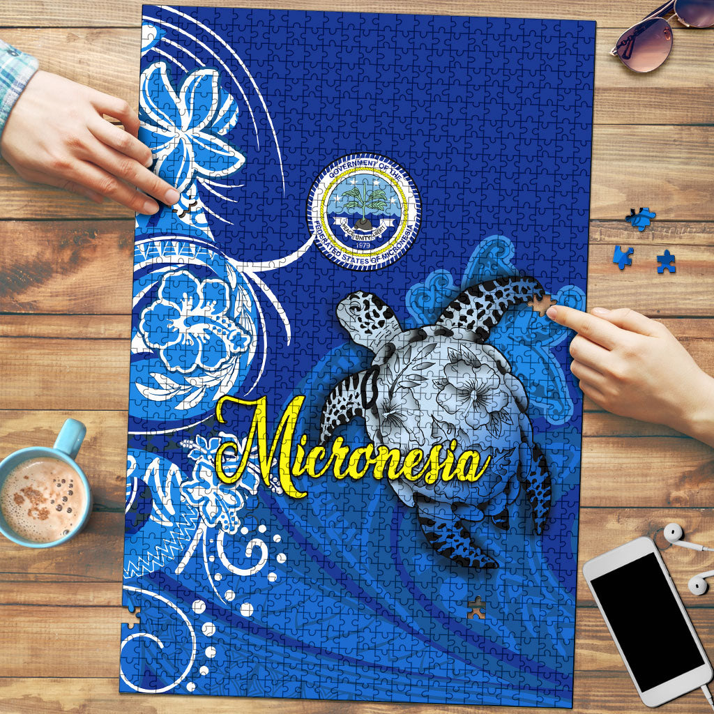 Micronesia Sea Turtle Puzzle Federated States Of Micronesia Tribal Floral Pattern