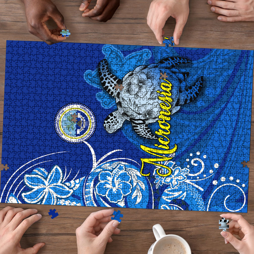 Micronesia Sea Turtle Puzzle Federated States Of Micronesia Tribal Floral Pattern
