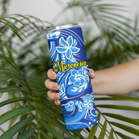Micronesia Sea Turtle Skinny Tumbler Federated States Of Micronesia Tribal Floral Pattern