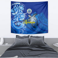 Micronesia Sea Turtle Tapestry Federated States Of Micronesia Tribal Floral Pattern