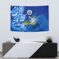 Micronesia Sea Turtle Tapestry Federated States Of Micronesia Tribal Floral Pattern
