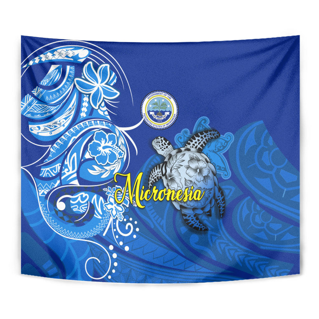 Micronesia Sea Turtle Tapestry Federated States Of Micronesia Tribal Floral Pattern