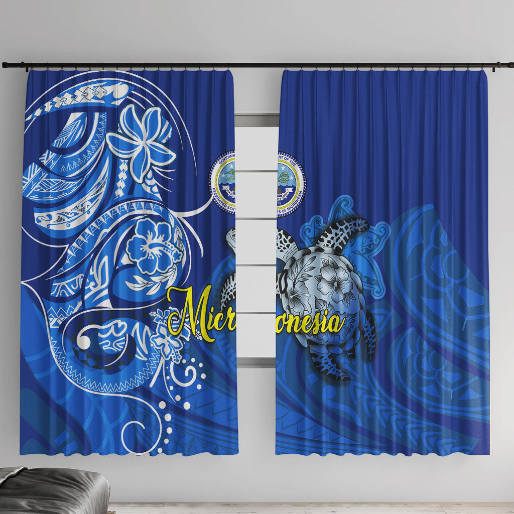 Micronesia Sea Turtle Window Curtain Federated States Of Micronesia Tribal Floral Pattern