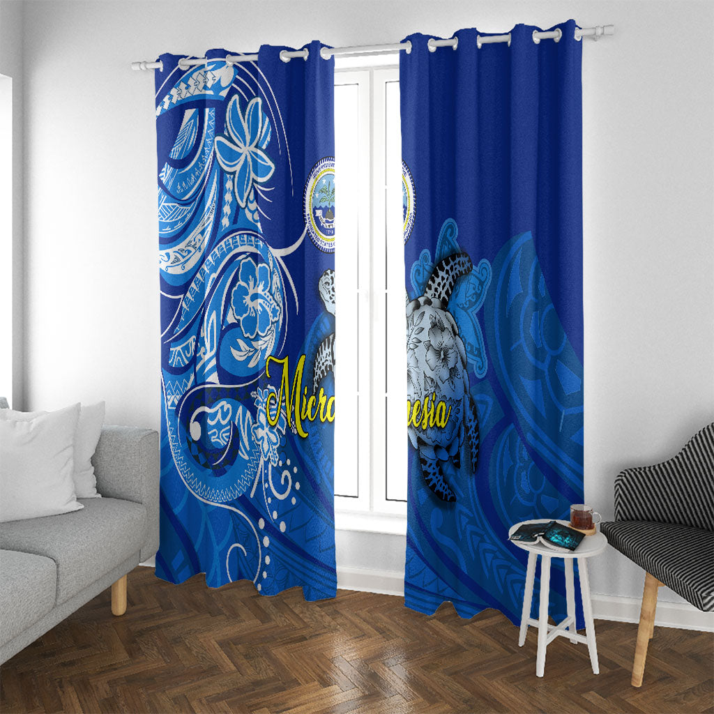 Micronesia Sea Turtle Window Curtain Federated States Of Micronesia Tribal Floral Pattern