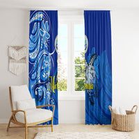 Micronesia Sea Turtle Window Curtain Federated States Of Micronesia Tribal Floral Pattern