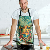Personalized Polynesia 50th Birthday Apron Vintage Hawaiian Floral Ukulele Tropical Sunset Art TS04 - Polynesian Pride