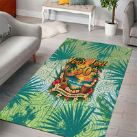 Personalized Polynesia 50th Birthday Area Rug Vintage Hawaiian Floral Ukulele Tropical Sunset Art TS04 - Polynesian Pride