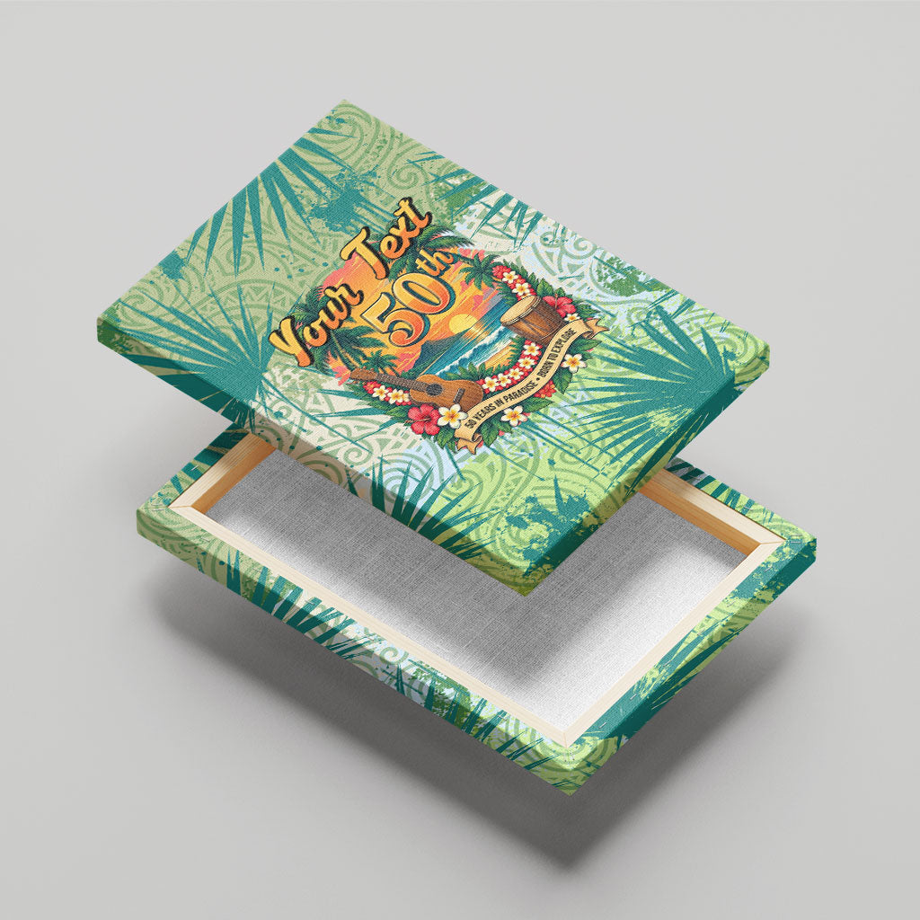 Personalized Polynesia 50th Birthday Canvas Wall Art Vintage Hawaiian Floral Ukulele Tropical Sunset Art TS04 - Polynesian Pride