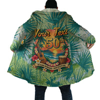 Personalized Polynesia 50th Birthday Cloak Vintage Hawaiian Floral Ukulele Tropical Sunset Art TS04 - Polynesian Pride