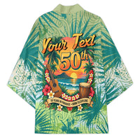 Personalized Polynesia 50th Birthday Kimono Vintage Hawaiian Floral Ukulele Tropical Sunset Art TS04 - Polynesian Pride