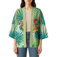 Personalized Polynesia 50th Birthday Kimono Vintage Hawaiian Floral Ukulele Tropical Sunset Art TS04 - Polynesian Pride