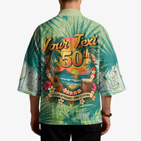 Personalized Polynesia 50th Birthday Kimono Vintage Hawaiian Floral Ukulele Tropical Sunset Art TS04 - Polynesian Pride