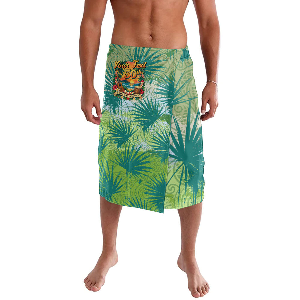 Personalized Polynesia 50th Birthday Lavalava Vintage Hawaiian Floral Ukulele Tropical Sunset Art TS04 Green - Polynesian Pride